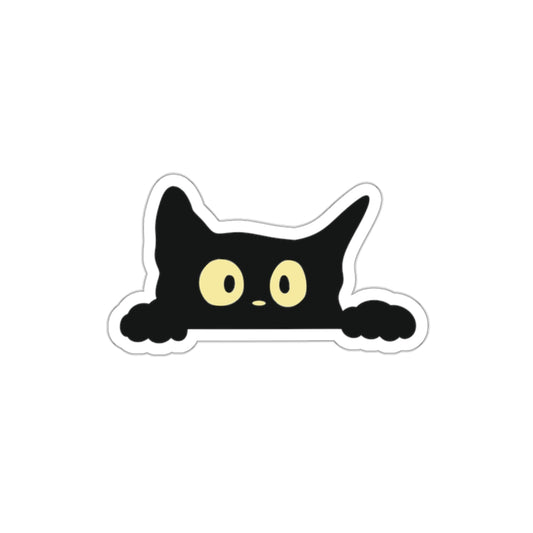 Peeking Black Cat Vinyl Sticker - Matte Finish