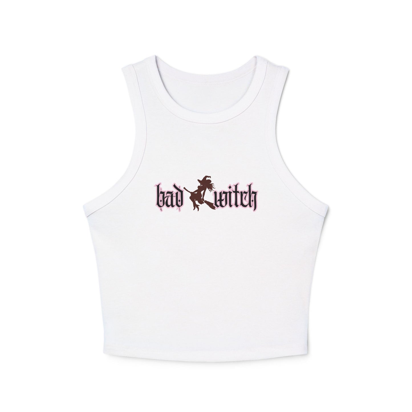 Bad Witch Women's Fitted Racer-Back Tank - Ultra-Soft Blend, High Neck, Perfect for Halloween