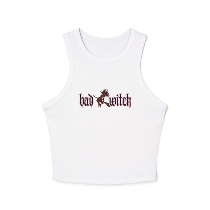 Bad Witch Women's Fitted Racer-Back Tank - Ultra-Soft Blend, High Neck, Perfect for Halloween