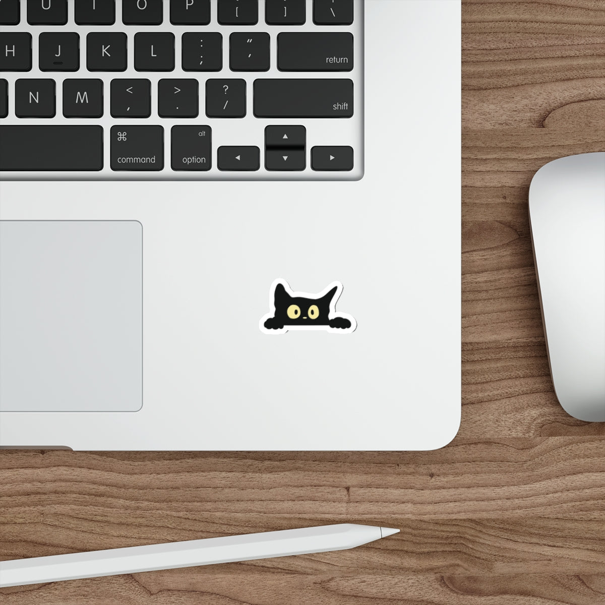 Peeking Black Cat Vinyl Sticker - Matte Finish