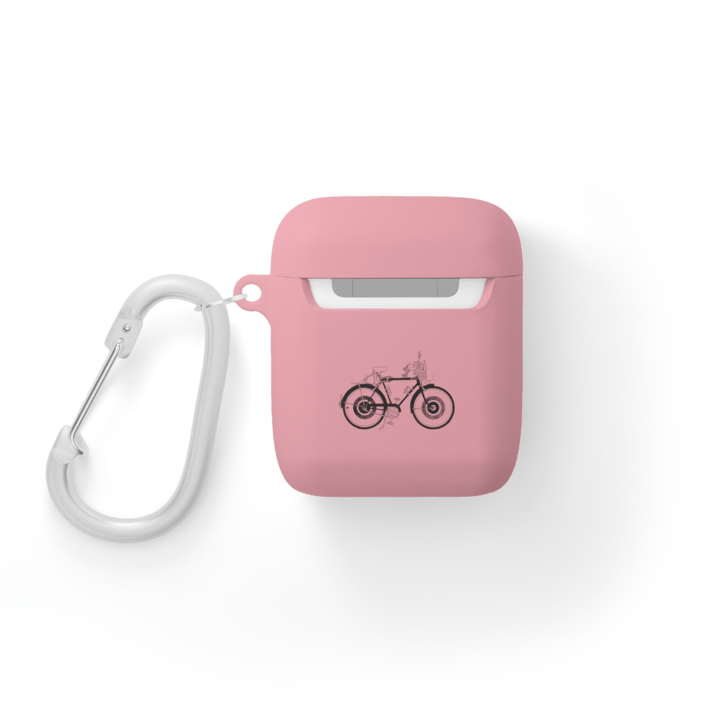 Custom AirPods Case Cover with Bicycle Design - Includes Carabiner