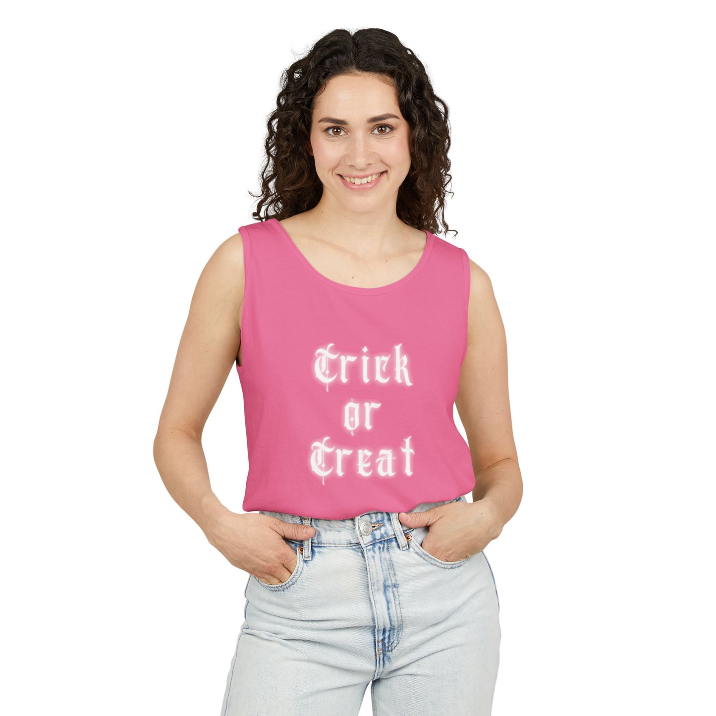 Trick or Treat Unisex Garment - Dyed Tank Top Comfort Colors - Sustainable & Stylish