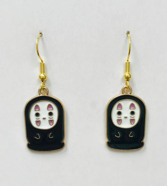 Japanese Faceless Price Kawaii Earrings | Enamel Anime Jewelry